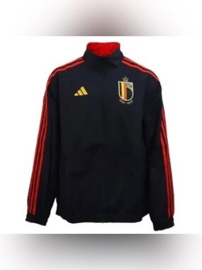 Adidas Belgium Anthem Reversible Jacket 2022-23 Black Red Men’s Sz M New